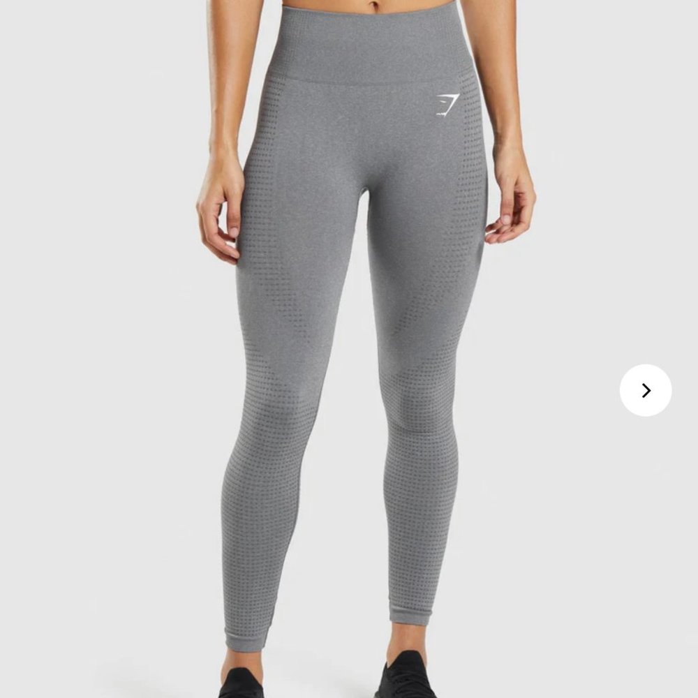 Gymshark Vital Seamless 2.0 Leggings, Smokey Gray Marl, Size Small